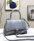Сумка Balenciaga Hourglass Top Handle Bag Grey Crocodile