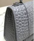 Сумка Balenciaga Hourglass Top Handle Bag Grey Crocodile
