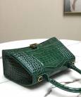 Сумка Balensiaga Hourglass Top Handle Bag Dark Green Crocodile