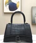 Сумка Balenciaga Hourglass Top Handle Bag Black Crocodile