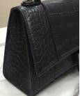 Сумка Balenciaga Hourglass Top Handle Bag Black Crocodile