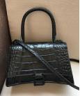 Сумка Balenciaga Hourglass Small Top Handle Bag Black Croc