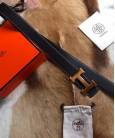 Ремінь Hermes H Belt Buckle & Reversible Leather Black