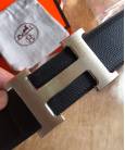 Двосторонній шкіряний ремінь Hermes Black