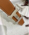 Шкіряний ремінь Hermes Brown Leather Silver Hardware H Logo
