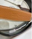 Шкіряний ремінь Hermes Brown Leather Silver Hardware H Logo