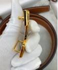 Шкіряний ремінь Hermes Brown Leather Gold Hardware H Logo