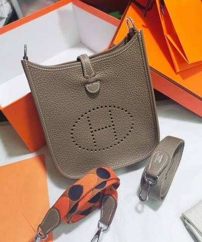 Сумка Hermes Evelyne Mini TPM Gris Asphalt  