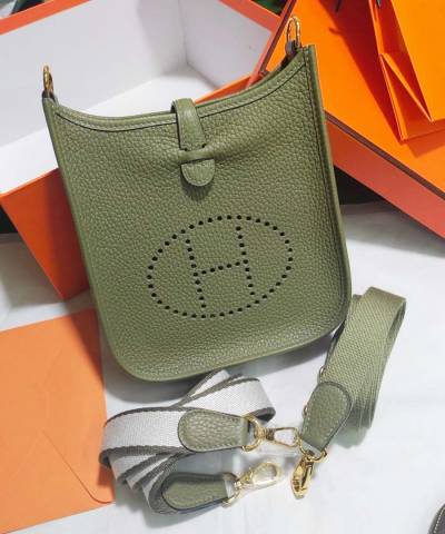 Сумка Hermes Evelyne Mini TPM Grey Bleu Pale 
