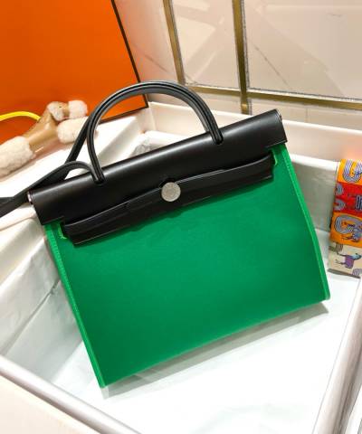 Сумка Hermes Herbag Zip 31 Bag Bamboo Toile / Black 