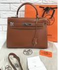 Сумка Hermes Kelly Brown 32 cm