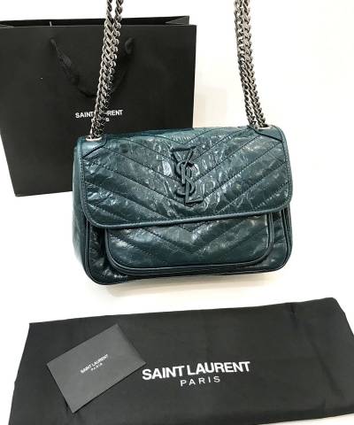 Сумка Saint Laurent Niki Medium Green Leather Shoulder Bag