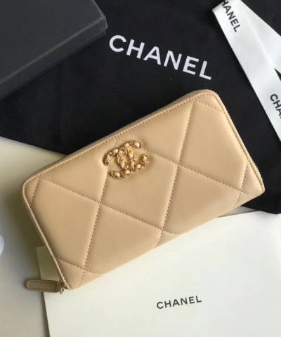 Гаманець Сhan*l 19 Flap Long Flap Wallet Beige