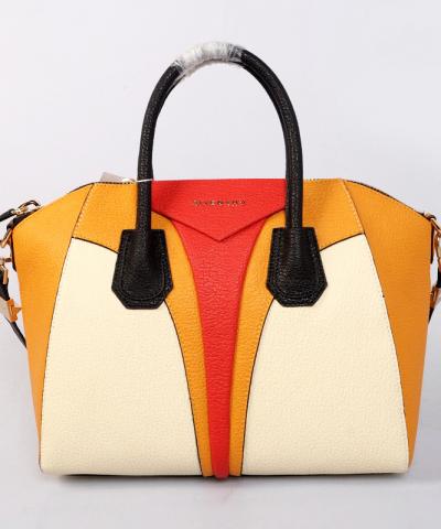 Сумка Givenchy Antigona бежева з жовтими вставками